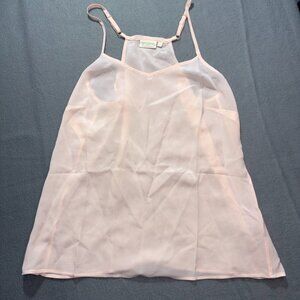 Women's Spartina 449 Soft Baby Pink 100% Silk Blouse Tank Adjustable Straps S